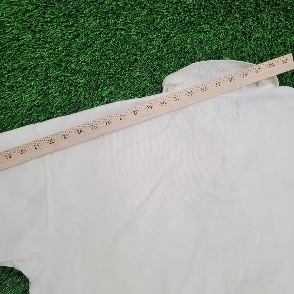 Vintage 90s Jantzen Sweater XL 26x25 Ivory Crest Ribbed